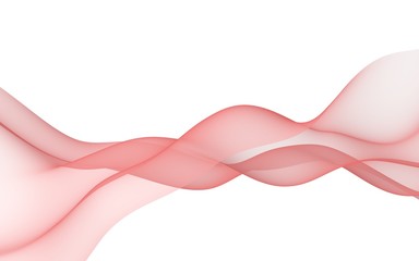 Abstract wave. Scarf. Bright ribbon on white background. Abstract smoke. Raster air background. 3D illustration