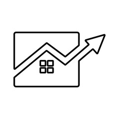 Obraz premium Real state prices increase. Rental property growth icon. Flat icon design.