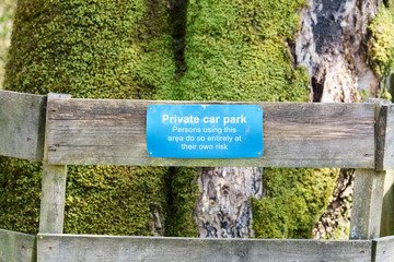 No Parking Sign in Private Residential Residents Car Park at House Building