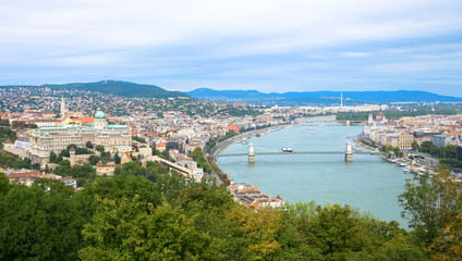 Fototapeta na wymiar Danube River on Budapest, Hungary