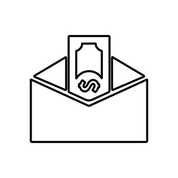 Employee salary, compensation in an envelope. Flat icon design.