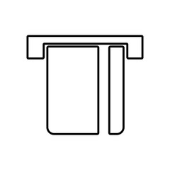 ATM card slot icon. Inserting banking card sign.