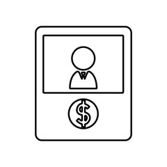 Bank teller icon. Bank cashier's desk sign. Flat icon design for finance concept.