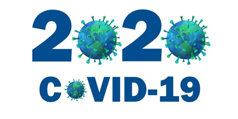 Abstract vector illustration of COVID-19 in year 2020