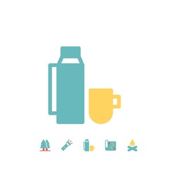 flask and cup icon vector illustration for website and graphic design