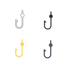 fishing hook icon vector illustration for website and graphic design