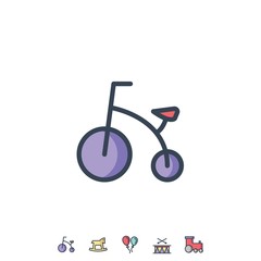 kids bicycle icon vector illustration for website and graphic design