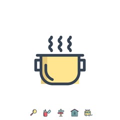 hot pot cooking icon vector illustration design