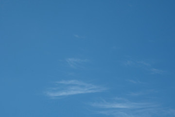 Blue sky texture with small clouds in early spring morning