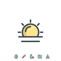 sunset icon vector illustration for website and graphic design