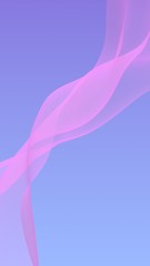 Pink wave on blue sky abstract background. Fluttering pink scarf. Waving on wind pink fabric. Vertical orientation. 3D illustration
