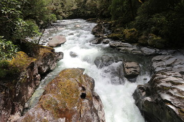 waterfall in the mountains