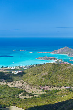 Antigua Coastline High Angle View