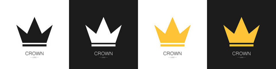 Set of crown logos. Collection. Modern style vector illustration.
