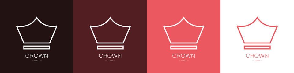 Set of crown logos. Collection. Modern style vector illustration.
