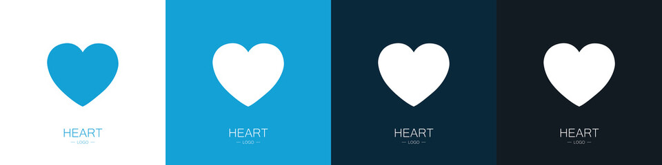 Set of logos of hearts. Love concept. Collection. Modern style vector illustration.
