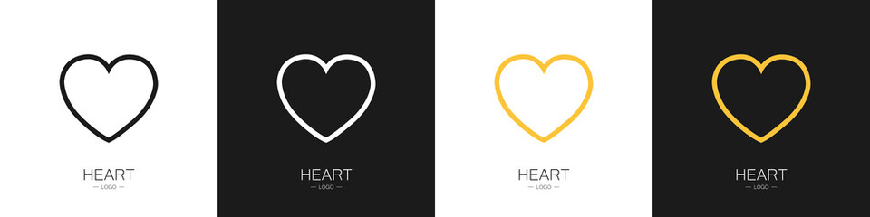 Set of logos of hearts. Love concept. Collection. Modern style vector illustration.
