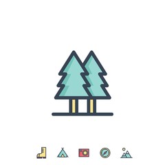 trees icon vector illustration for website and graphic design