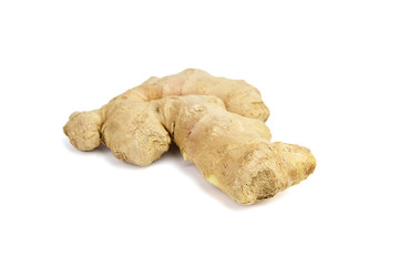 Ginger rhizome isolated on white background, fresh ginger root