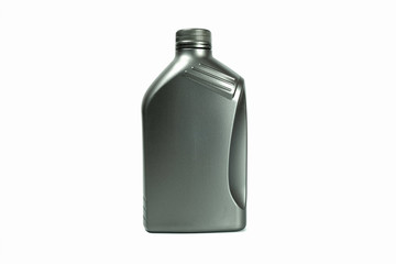 Engine oil bottle isolated on a white background, motorbike and car service