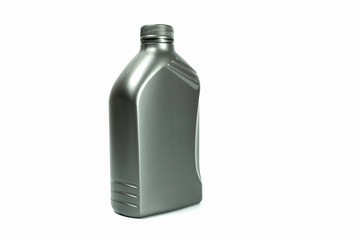 Engine oil bottle isolated on a white background, motorbike and car service