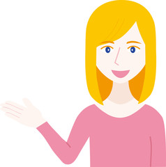 案内をする女性	