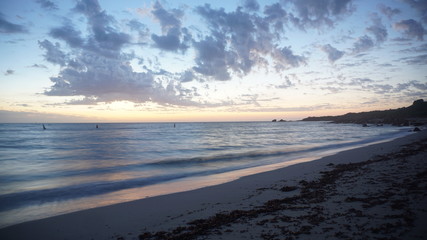 Fototapeta na wymiar Sunrise beach with beautiful colours in Western Australia