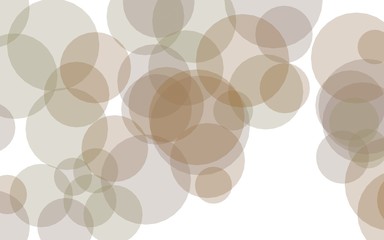 Multicolored translucent circles on a white background. Yellow tones. 3D illustration