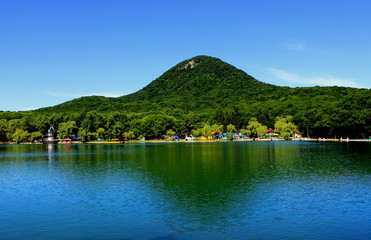 lake and mountains