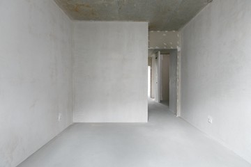 interior of the apartment without decoration in gray colors