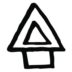 Cute and abstract handdrawn house in minimalism style. Relax, separate housing.
Sketch element for graphic design, logo, icon and illustrations.Stock vector  illustration. Isolated on white backgrou