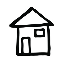 Cute and abstract hand drawn house in minimalism style. Relax, separate housing.Sketch element for graphic design, logo, icons.
Stock vector  illustration. Isolated on white backgroun