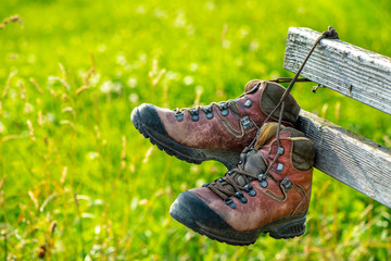 hiking boots after walking tour