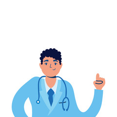Fototapeta premium professional doctor with stethoscope character