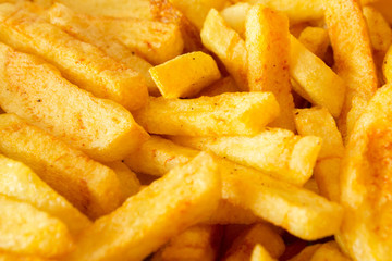 French fried potatoes background