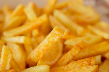 French fried potatoes background