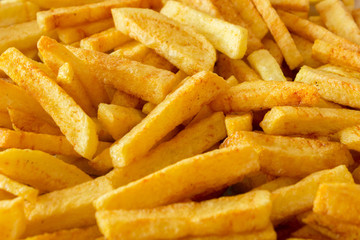 French fried potatoes background