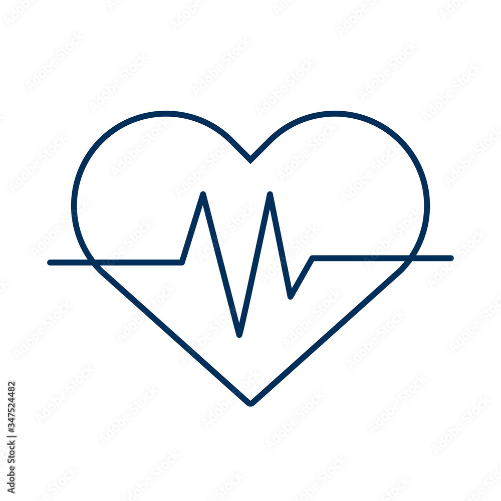 Wall mural medical heart cardiology pulse icon