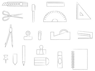 文房具アイコンの壁紙