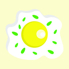 Sunny side up egg. Fried egg. Vector illustration.
