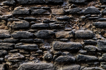 Old solid stone brick wall. Background texture image. 