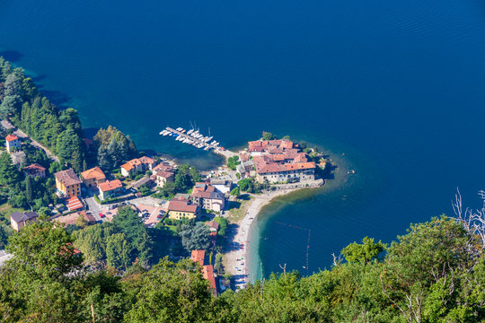 aerial view of Lierna, Lario lake