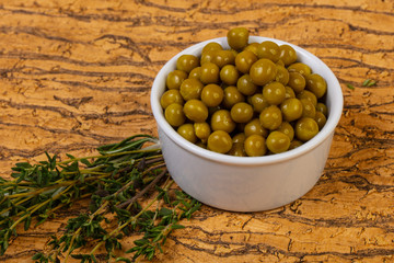 Marinated green peas