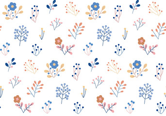 seamless floral pattern on a white background
