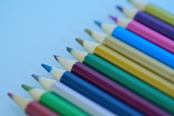 Macro background texture of colorful Pencils