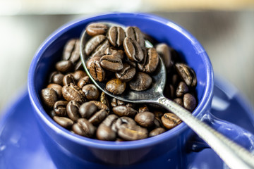 coffee beans in a cup
