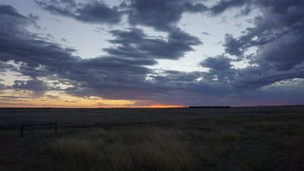 Beautiful sunset in countryside in Western Australia