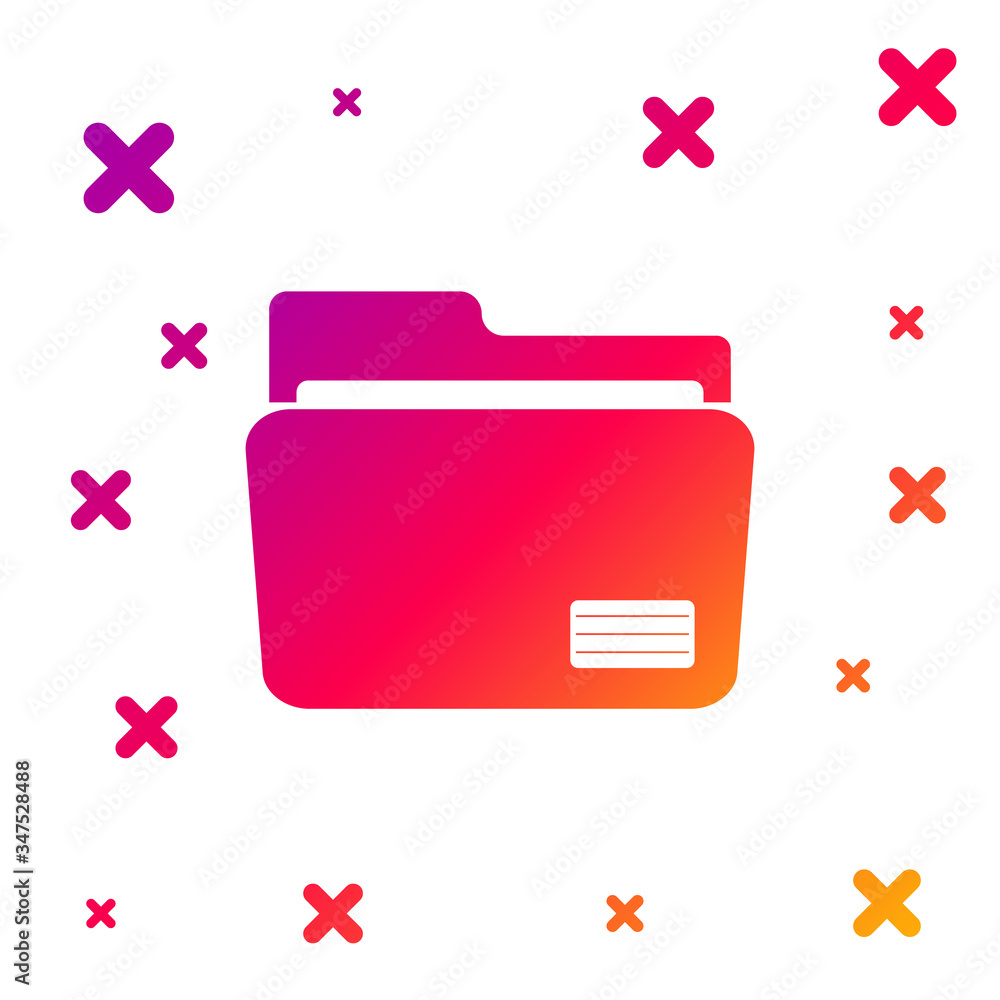 Poster color document folder icon isolated on white background. accounting binder symbol. bookkeeping manag