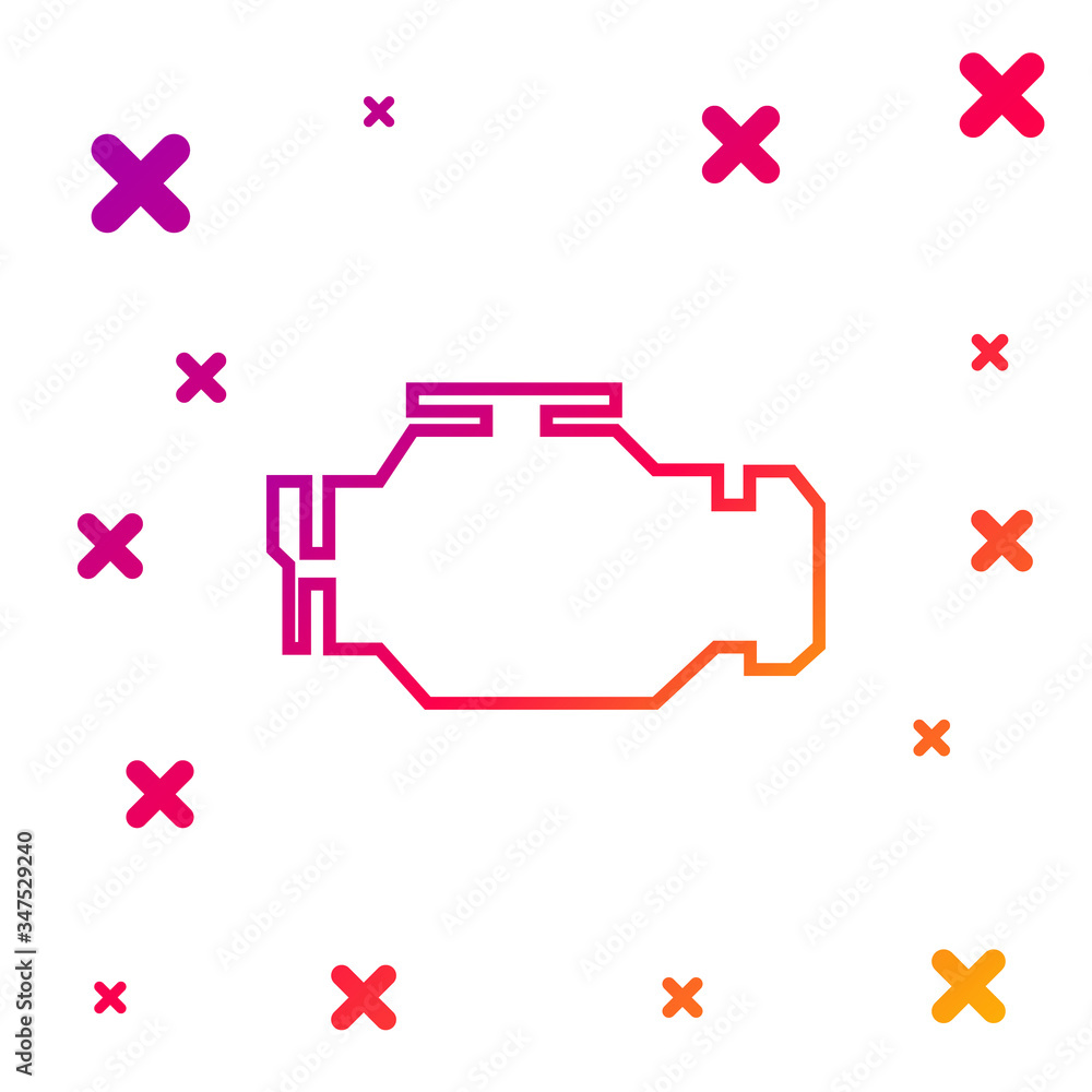 Aufkleber color check engine icon isolated on white background. gradient random dynamic shapes. vector illustr