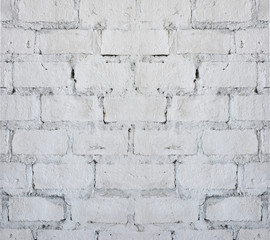 White brick wall texture background.